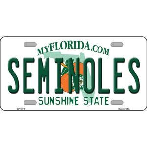 NCAA Seminole  License Plate College Background Metal Tag Florida State New